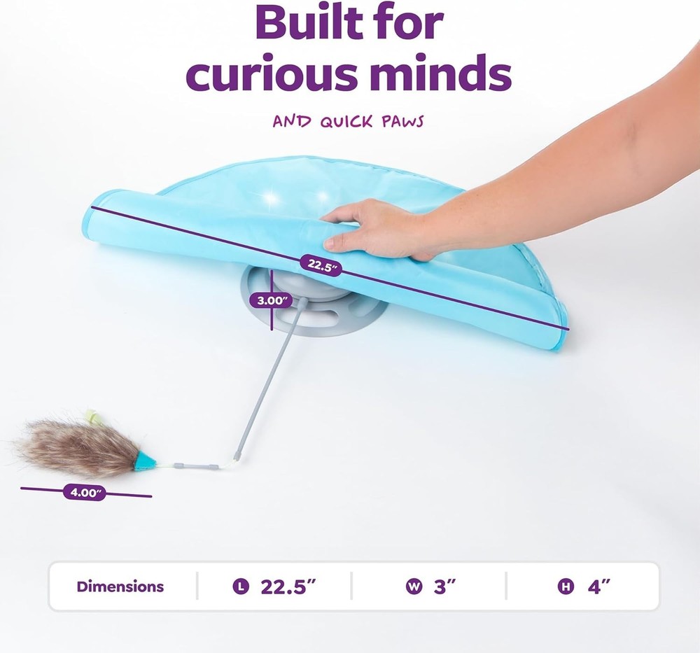 Interactive Cat Toy with Lights, Feather Wand, Motion Mimics Prey, Indoor Use...