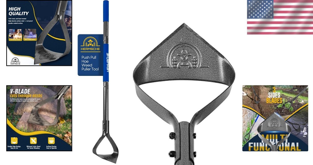 Durable Garden Hoe with Adjustable Handle - Essential Tool for Weeding & Edging