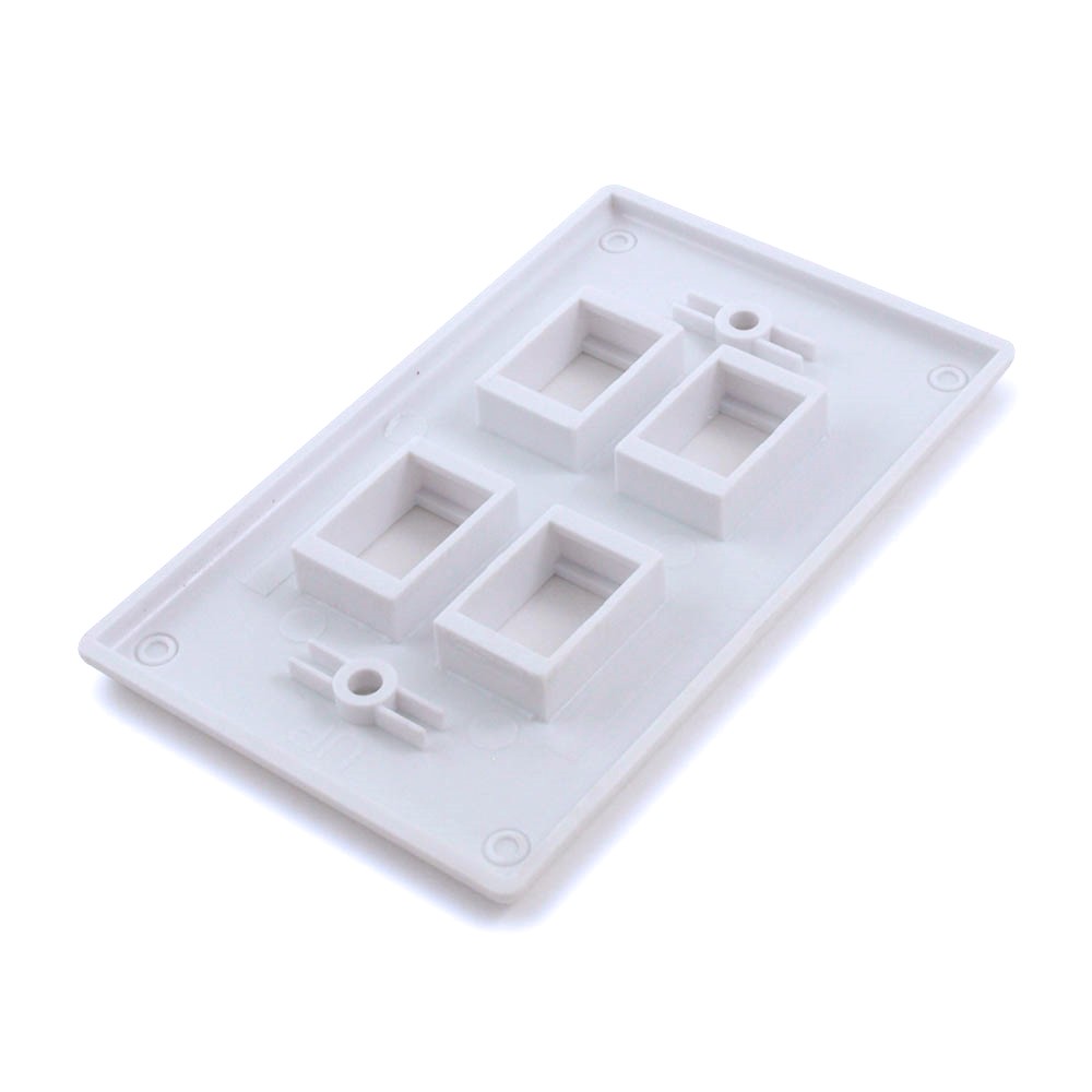 Wallplate: Keystone 4 Hole - White