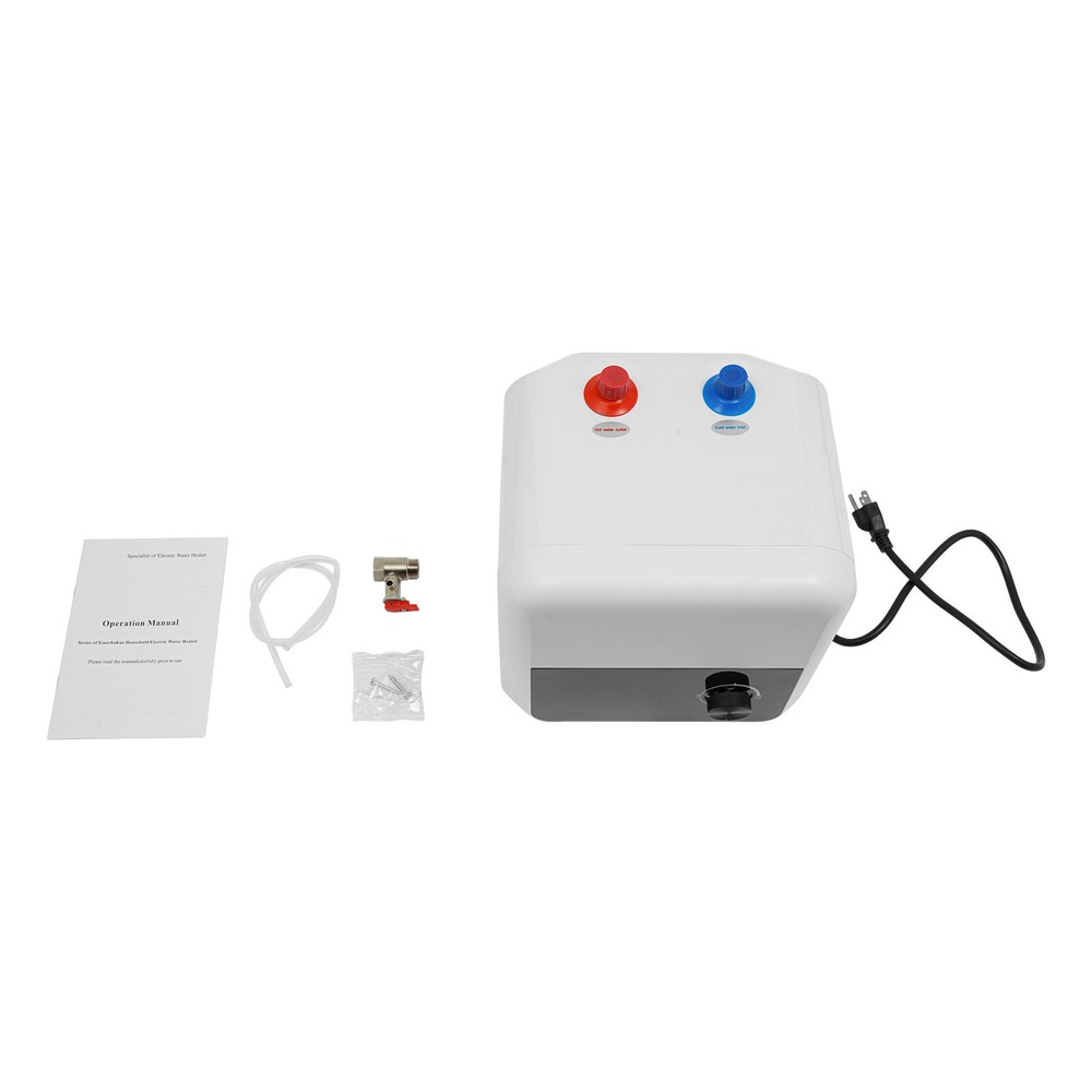 8L 1500W White Electric Hot Water Heater Wall-Mounted Tank Hot Water Heater