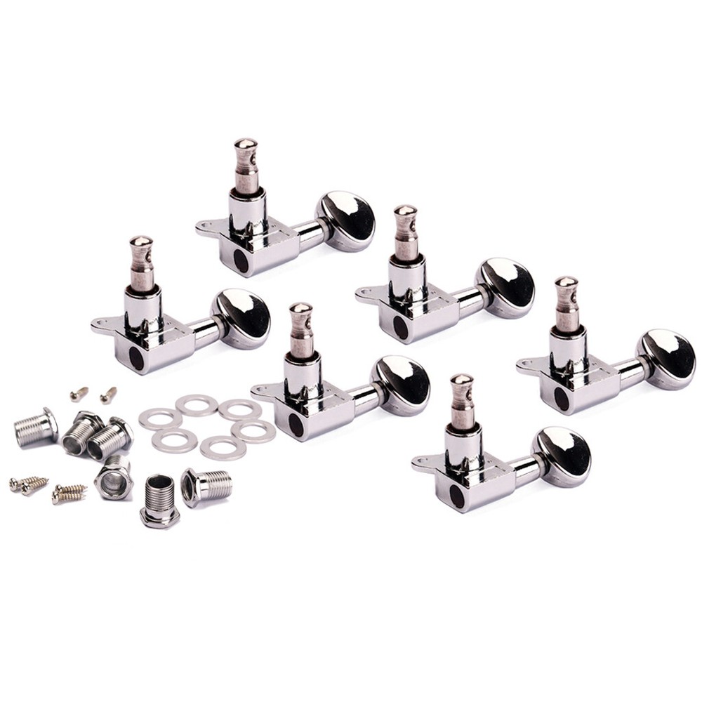 Silver 6R Right Inline Guitar String Inline Tuning Pegs Tuners Machine Heads
