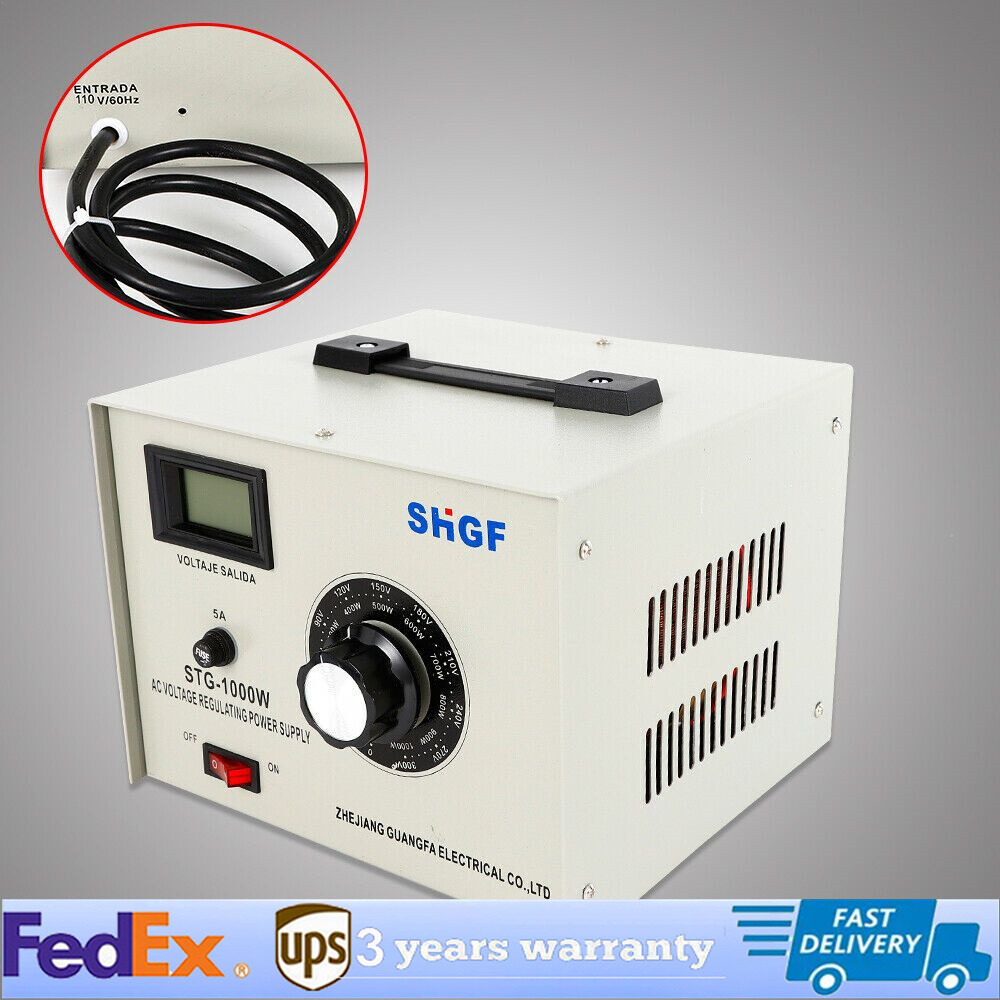 Variac Auto Transformer 1000W AC Variable Voltage Regulator 0-300V