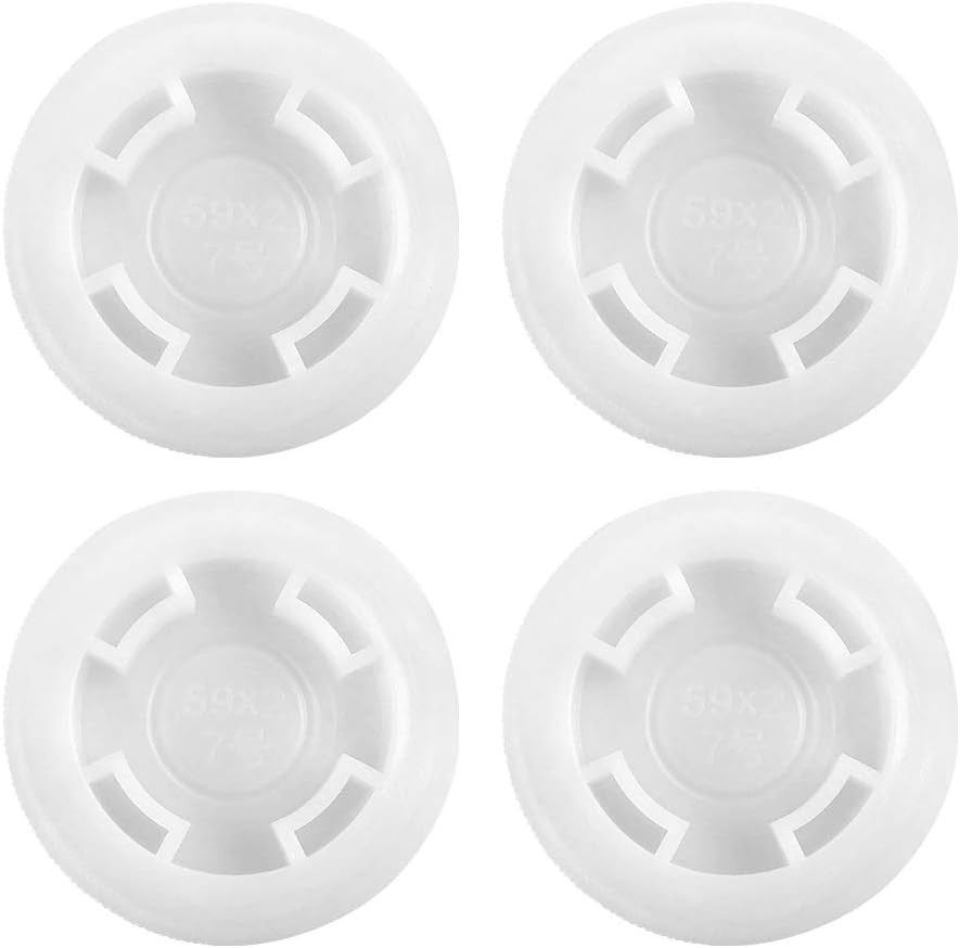 2” Fine Thread Bung Caps for 55 Gallon Plastic Drums, 4 Pack with Gaskets