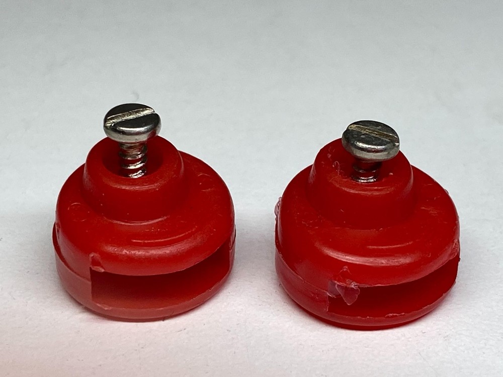 NOS vintage REG Toe Strap BUTTON Pulls Eroica RED