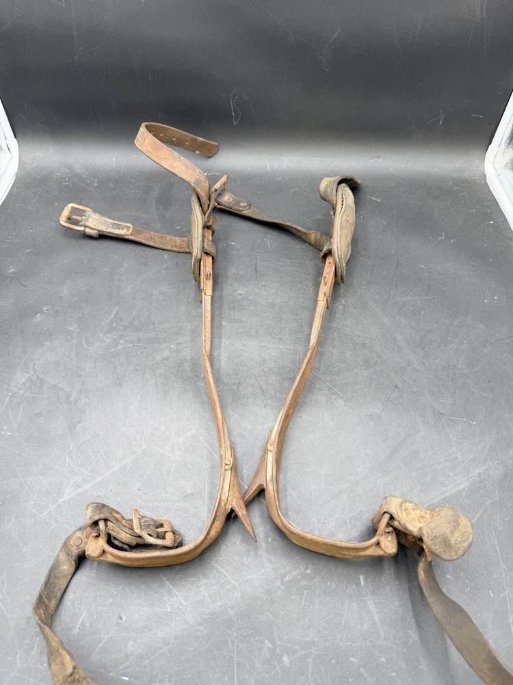 Melling Forge Tree Pole Climbing Spikes Set Used Vintage Good Shape