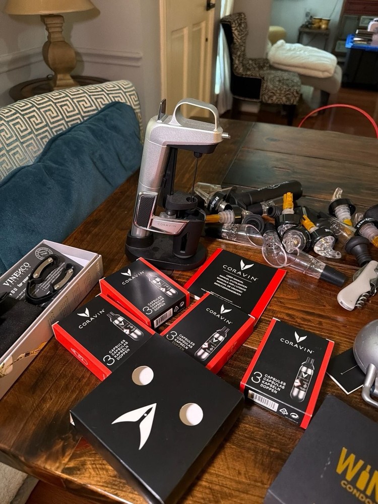 Coravin Model Two Elite Wine Preservation System Bundle with 12 Argon Capsules,