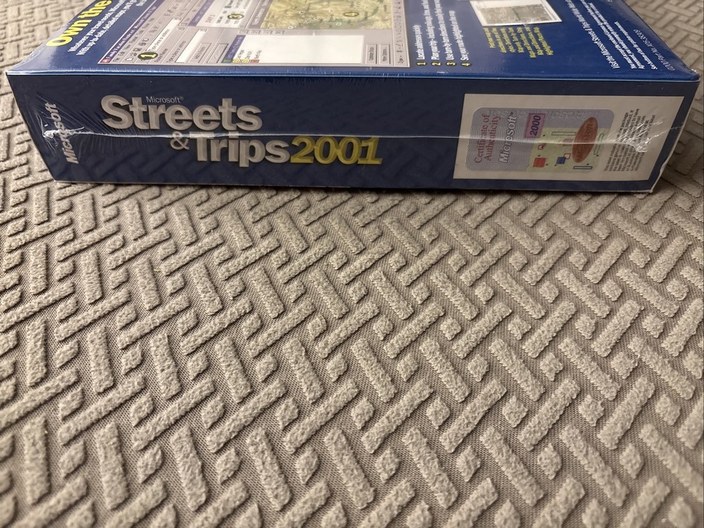Vintage New Sealed Microsoft Streets & Trips 2001 PC Software Program