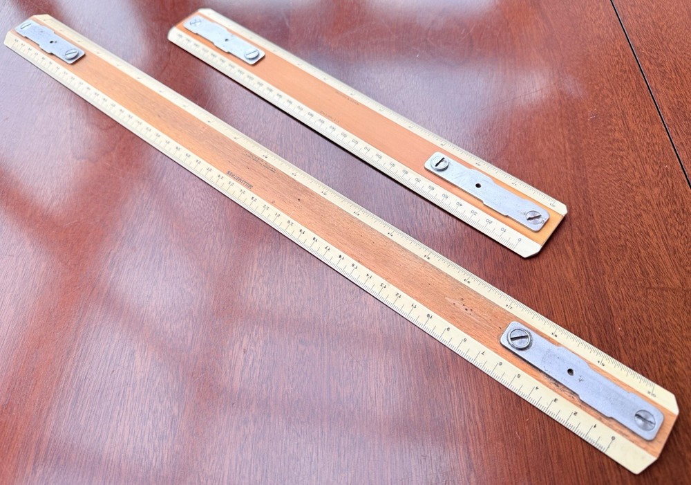 Drafting machine scale rules pair Kuhlmann