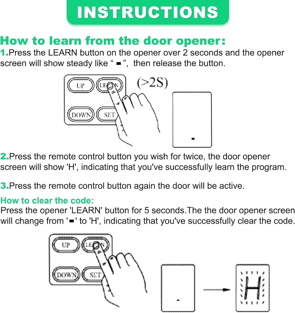 M12 Remote Control Transmitter 433.92 MHz for Automatic Swing Sliding 2 Pack