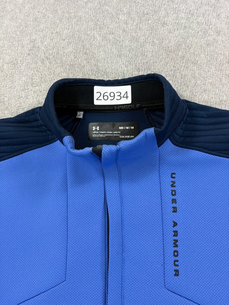 Under Armour Coldgear 1/4 Zip Golf Midweight Pullover (Men's Medium) Blue