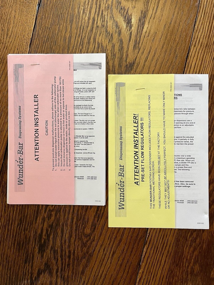 COCO COLA WUNDER-BAR DISPENSING SYSTEMS