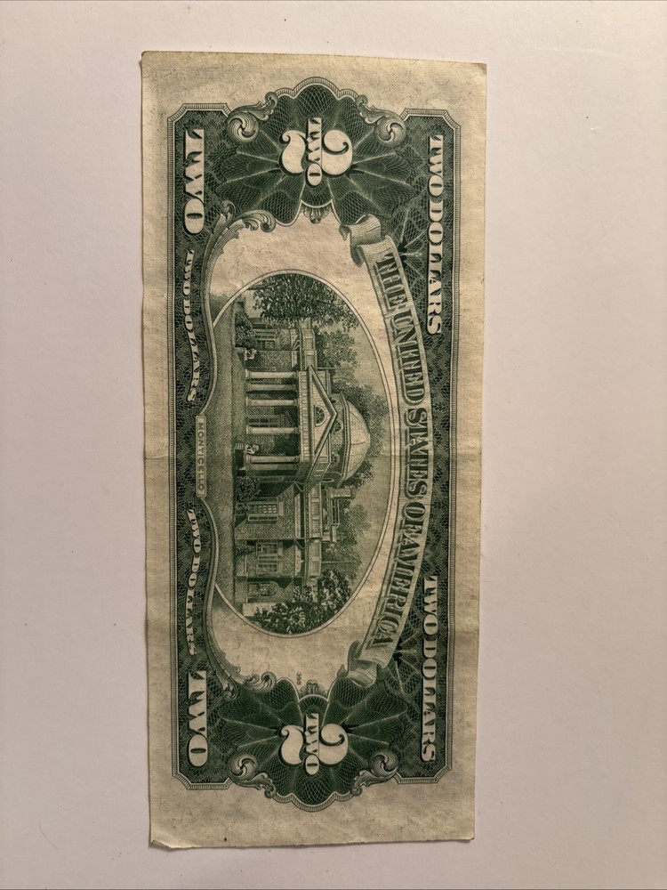 1953 B Error Miscut Red Seal $2 Bill