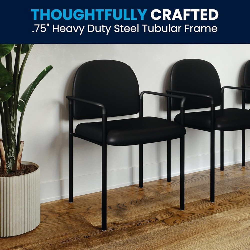 Versatile Padded Side Reception Chair, Stackable & Durable - Perfect for Offices