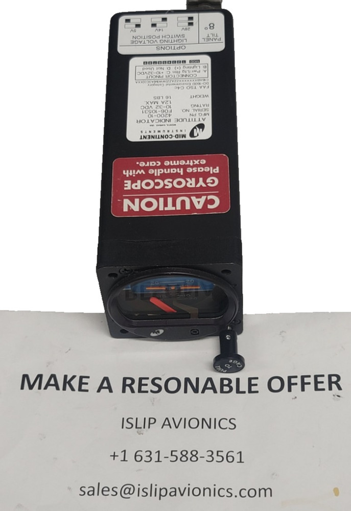 ATTITUDE INDICATOR ELECTRIC, Mid-Continent 4200-10