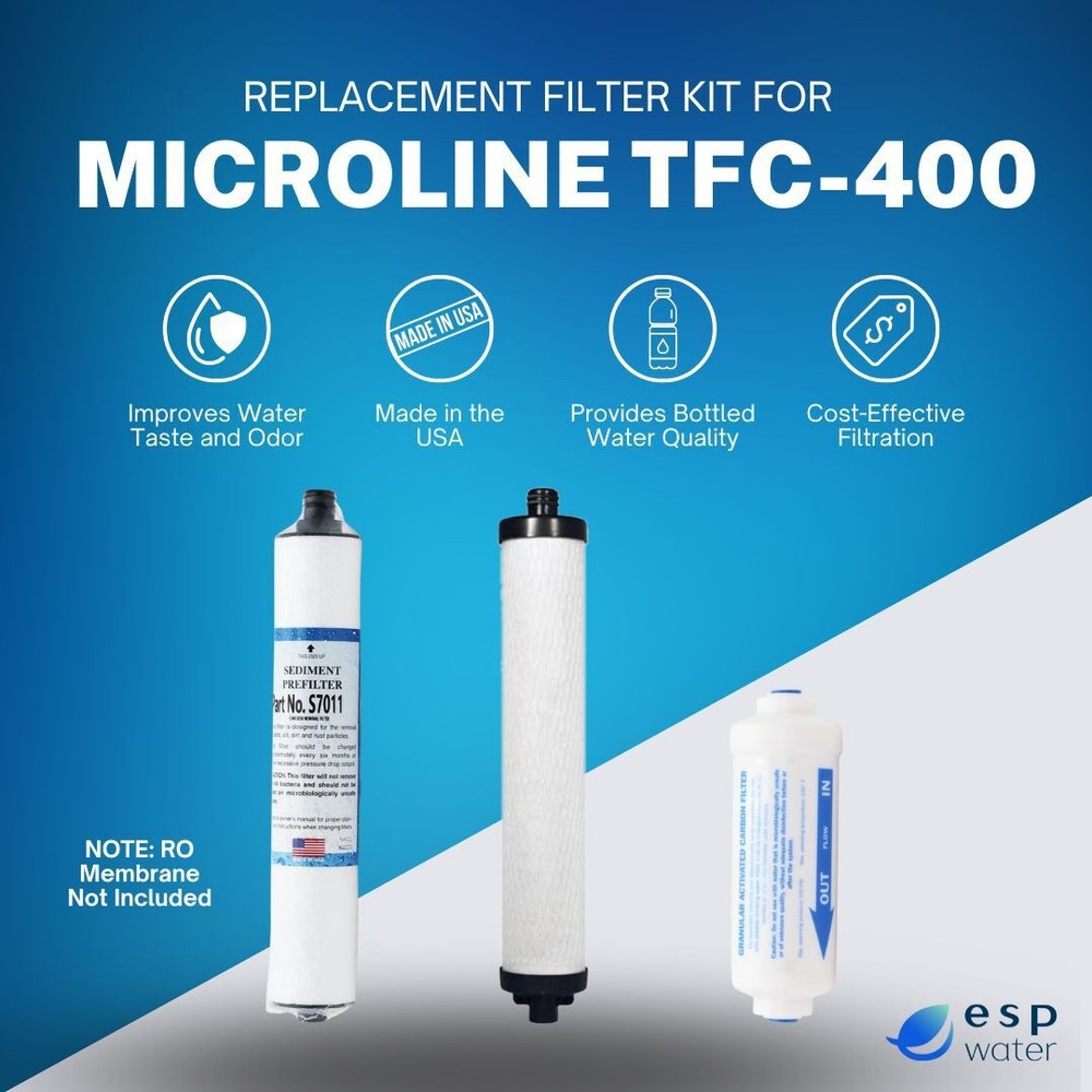 Microline TFC-400 RO Replacement Filter Kit (Membrane Sold Separately)