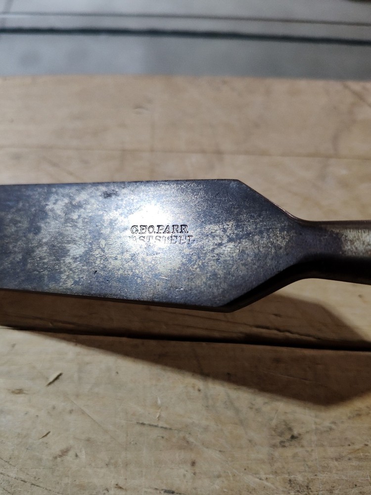 Antique Geo Parr 1-1/4" Square Edge Socket Chisel Timber Framing