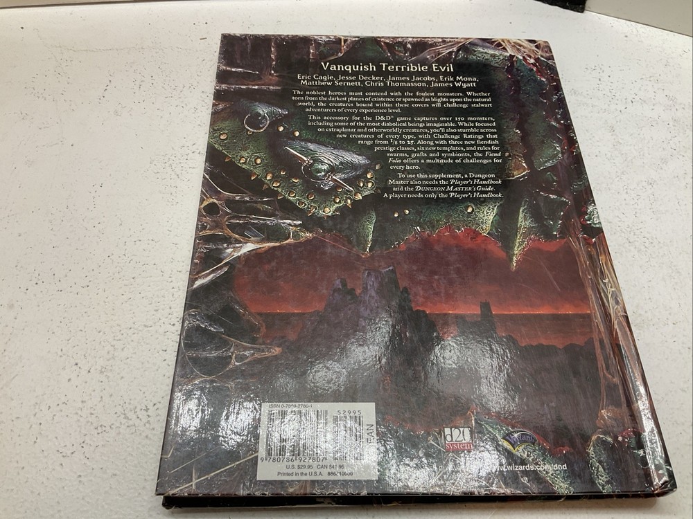 D&D 3.5 Fiend Folio RPG 2003 1st Printing HC EXC
