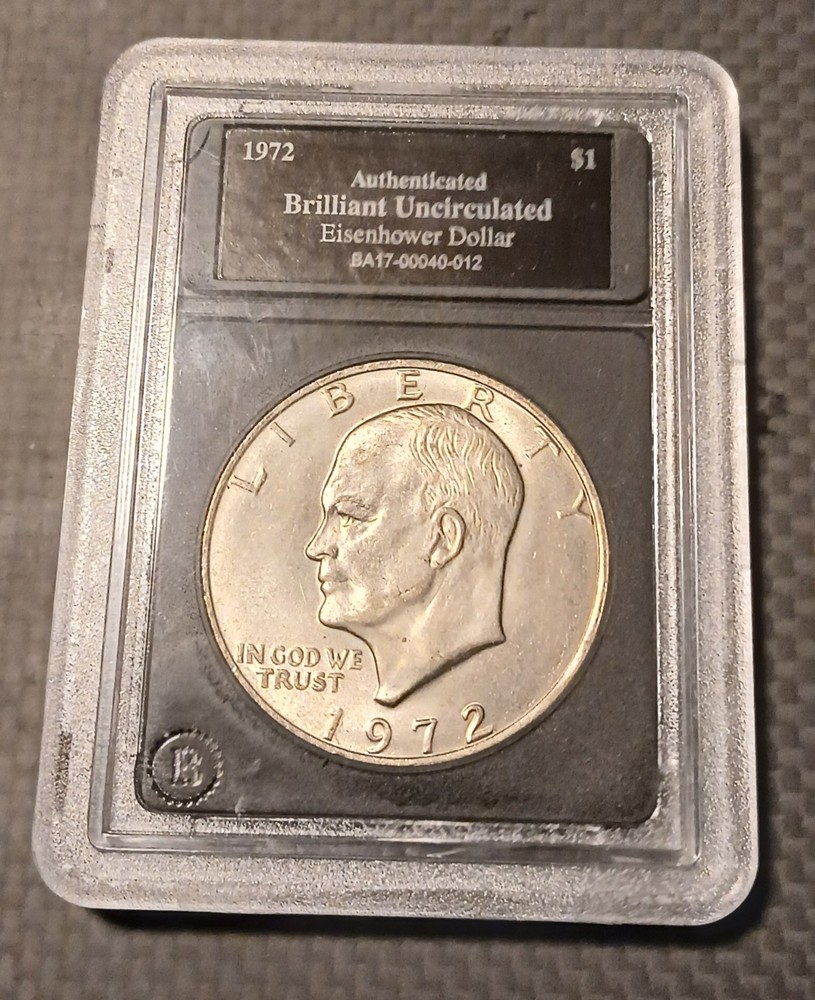 1972-S Eisenhower Dollar Graded Authenticated Brilliant Uncirculated