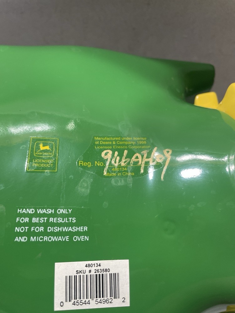 John Deere Tractor 1998 Enesco Ceramic Cookie Jar - Numbered - Some Damage