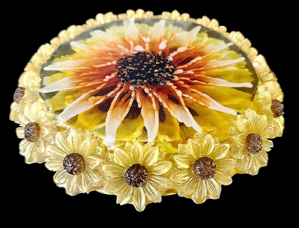 Large SUNFLOWER Edge Coaster Silicone Mold AU