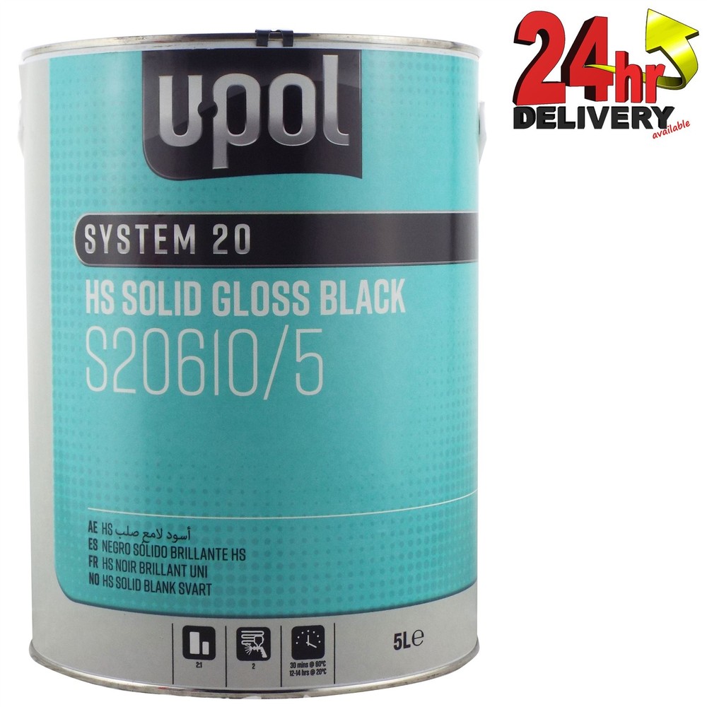 UPOL SYSTEM 20 S20610/5 HS 2K ACRYLIC PAINT SOLID BLACK GLOSS 5LTR