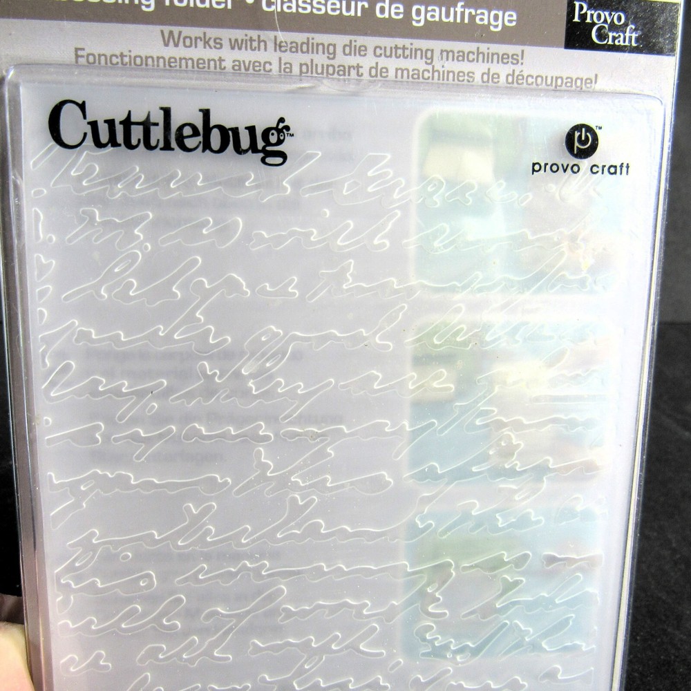 Cuttlebug Script Embossing Folder Provo Craft New