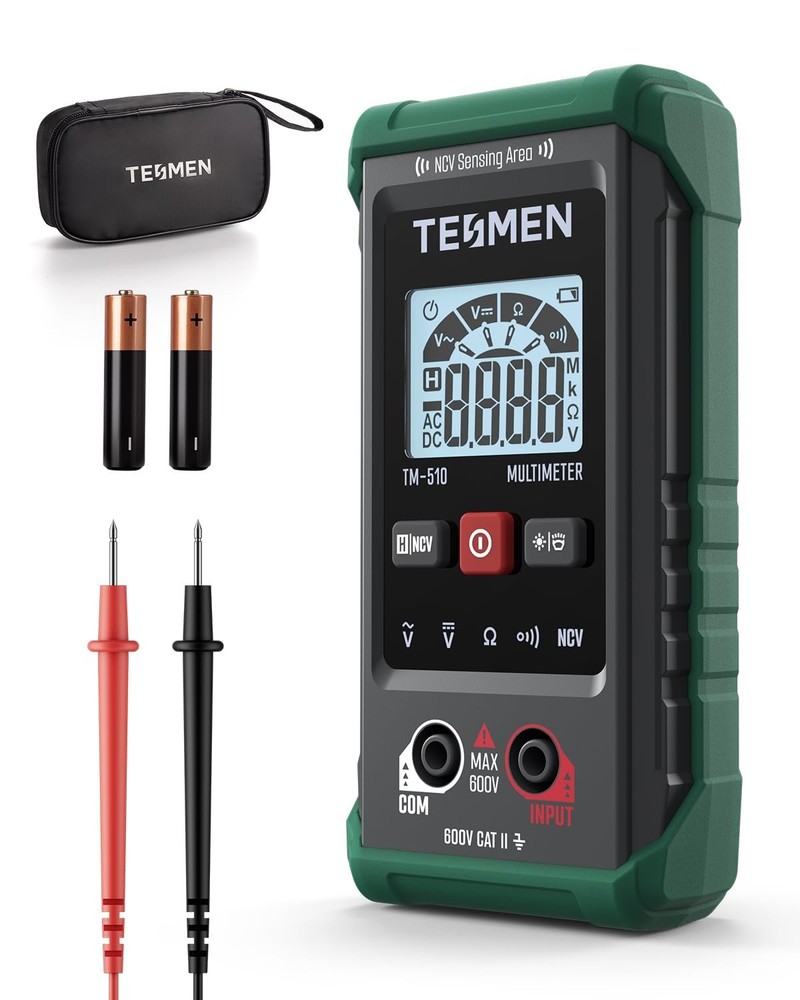 Accurate Digital Multimeter – 4000 Counts with Non-Contact Functionality, Green
