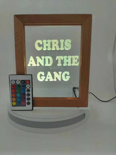 Personalized Tip Box Raffle Fund Raiser Donation Jar Engraved Light Changing LED