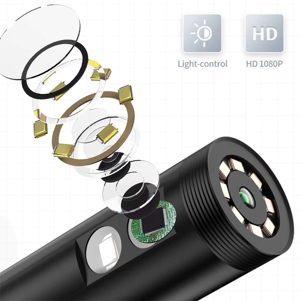 Dual Lens 9 LED Waterproof Endoscope Borescope Inspection Camera iPhone Android