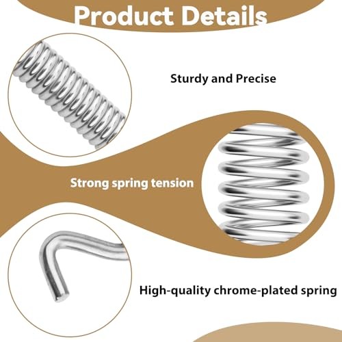 Jiffy Stand Kickstand Spring Replacement, Heavy‑Duty 2.5mm Wire Spring Silver