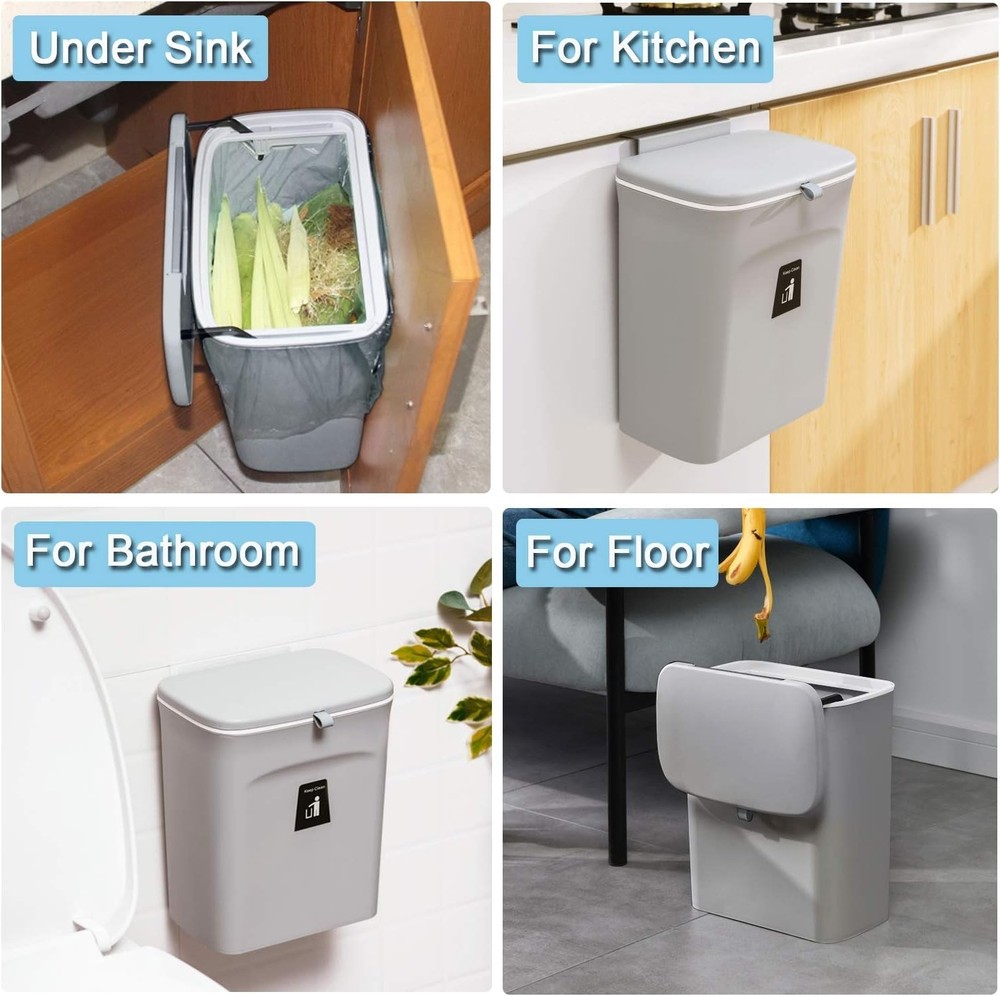 Odorless Kitchen Compost Bin - 2.4 Gallon Capacity for Ultimate Convenience