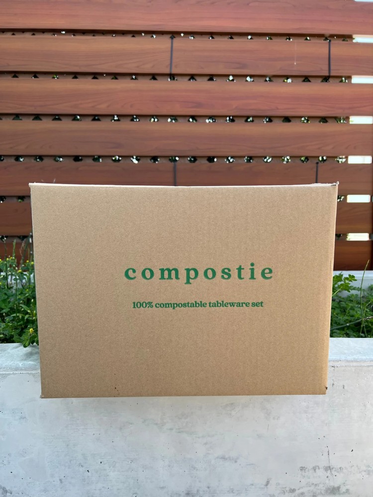 100% Compostable Tableware Set for 50 Guests (350 pcs)