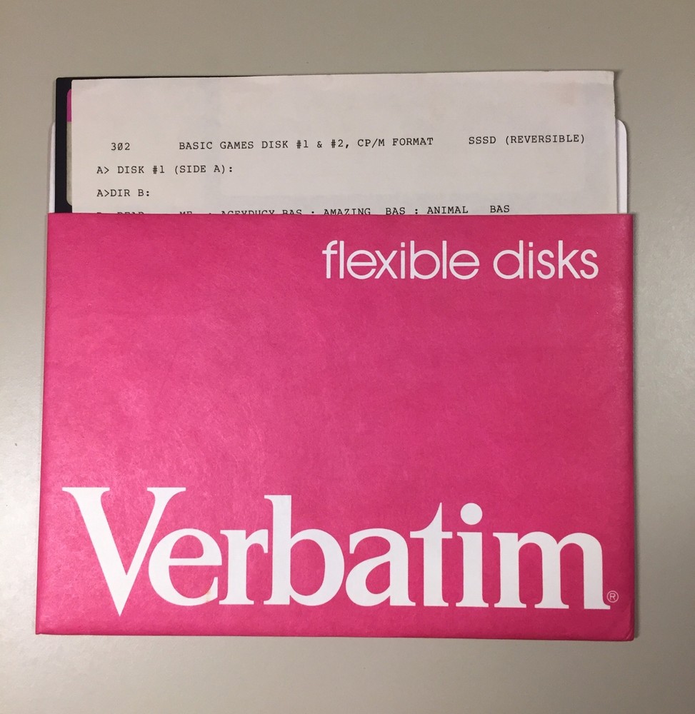 Vintage BASIC GAMES 8” Double Sided Floppy Disk TONS OF GAMES VHTF