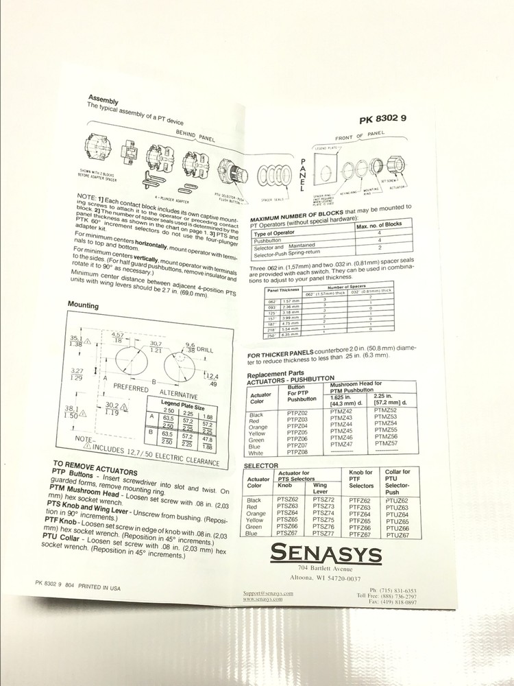 SENASYS PTSJK302C Micro Switch 600VAC 