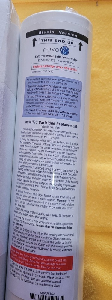 Nuvo SHP-2516-1 H2O Studio Water Softener & Taste System Replacement Filter