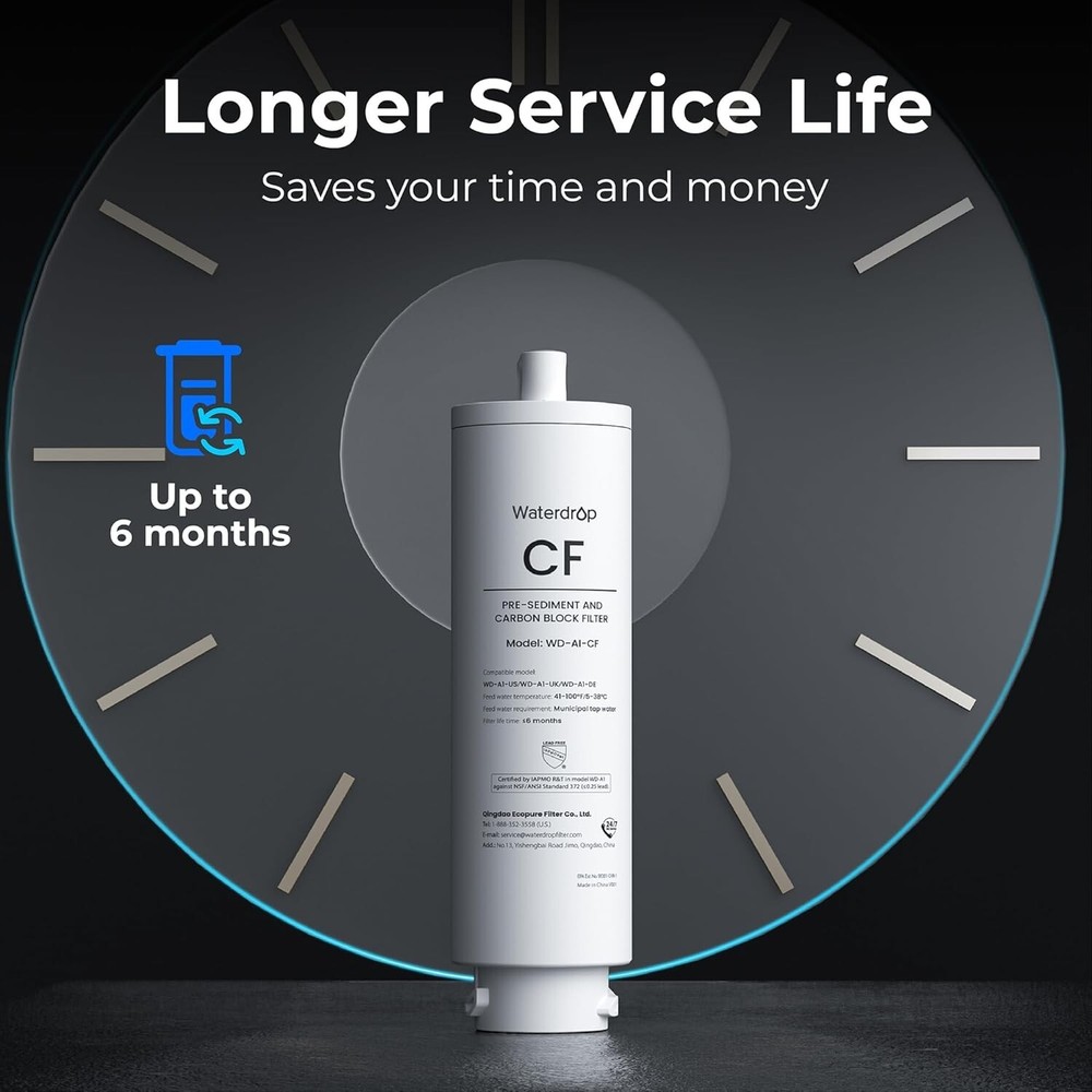 Waterdrop WD-A1-CF Filter,Replacement for WD-A1 Reverse Osmosis water Dispenser