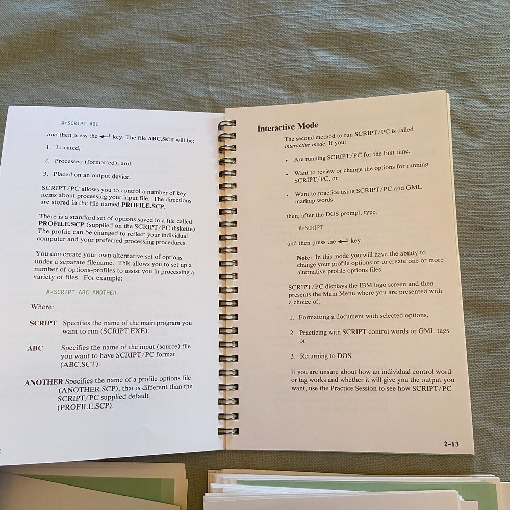 IBM Software Script/PC Book 1 2 3 1st Edition 1984 How To Quick Reference Manual