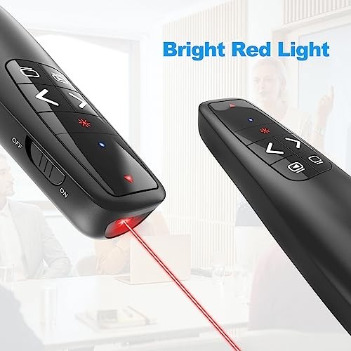 Wireless Presentation Clicker Remote - USB Type C Laser Pointer for PPT & Google