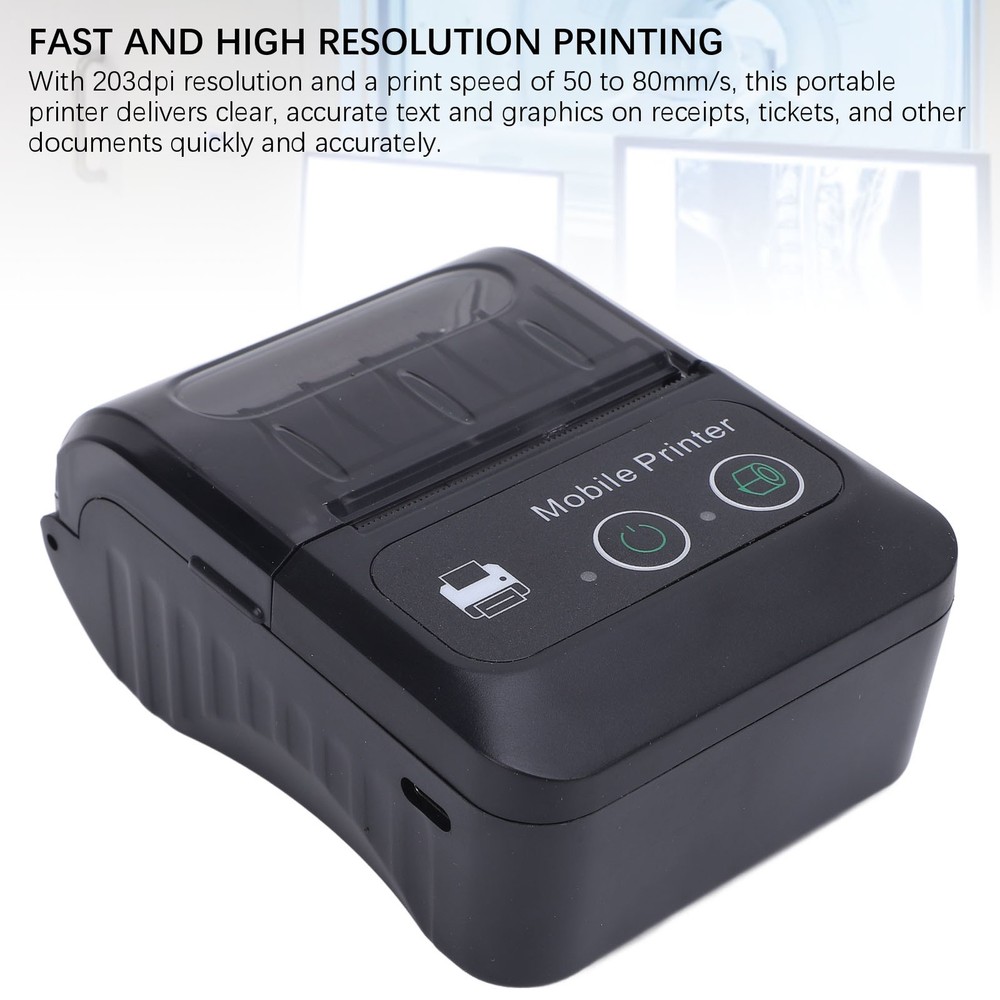USB Ticket Printer Portable Thermal Receipt Printer QR Code Support 50 To 80mm⭐