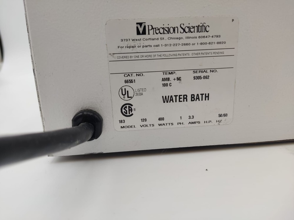 Precision Scientific Model 183 Water Bath - Good Working Condition