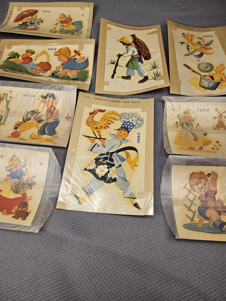 9 vtg duro Decorative Transfers