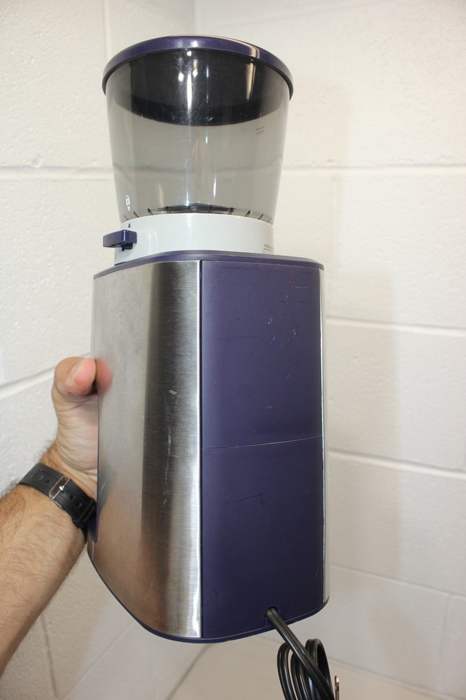 Beguko ADJUSTABLE GRIND Coffee Grinder Tested/WORKS! Silver/Blue, euc!! no cup