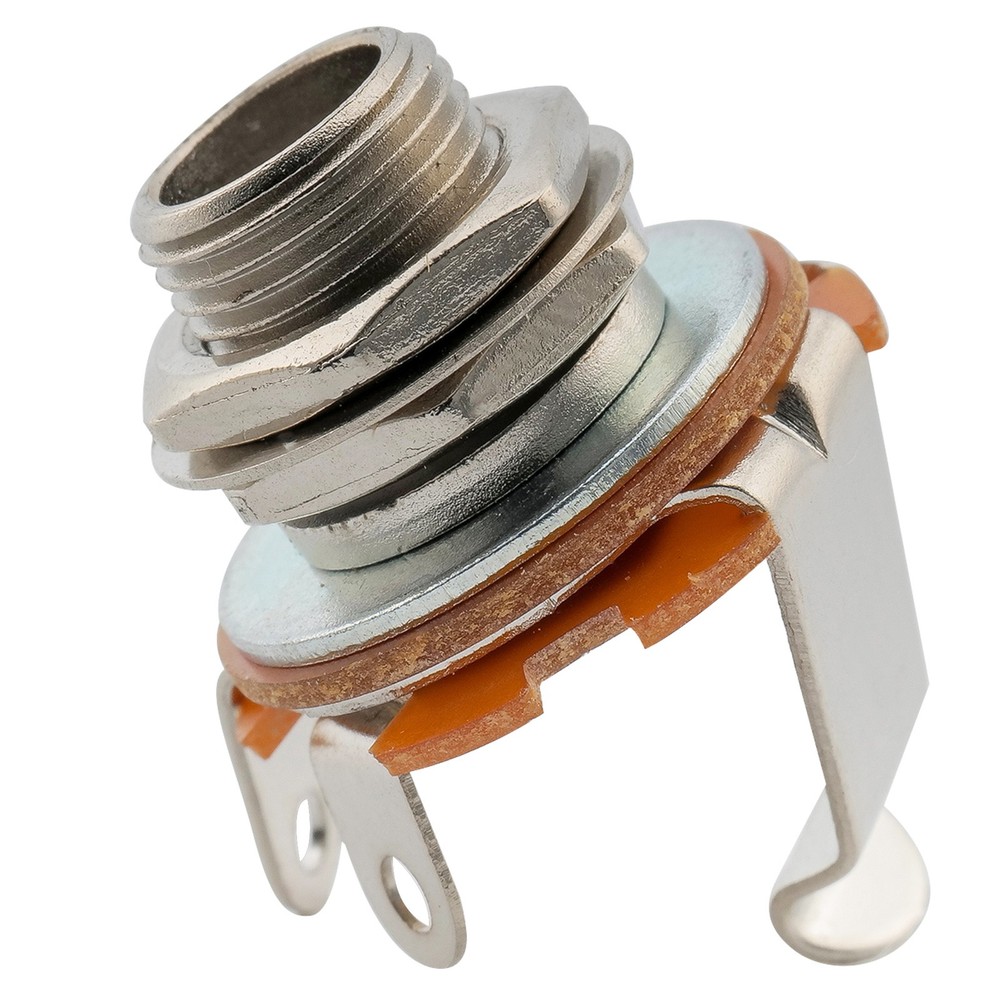 Musiclily 6.35mm Mono Guitar Input Jack Socket , Chrome