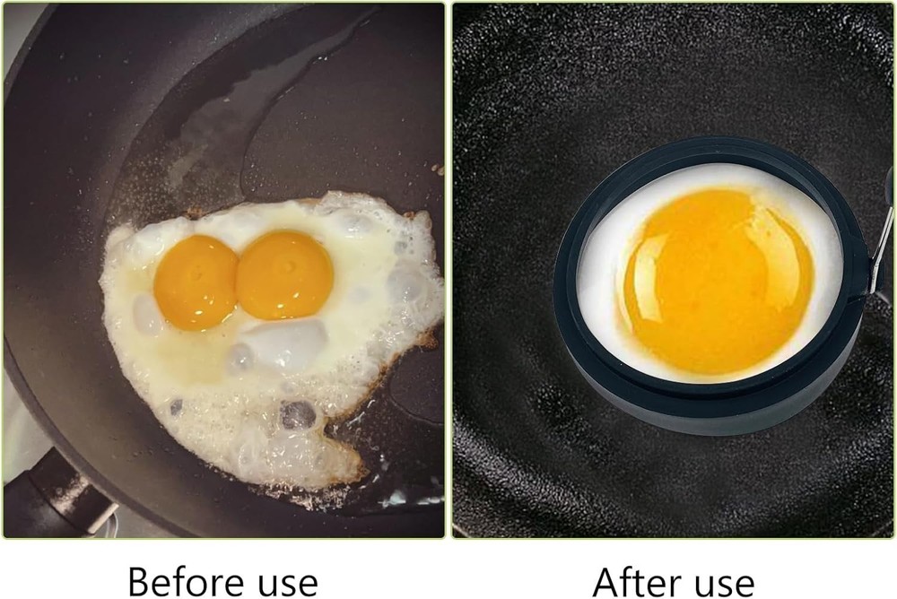 Black Silicone Egg Ring 4 Pack Egg Ring Molds for Fried Egg Non-stick Egg Cook