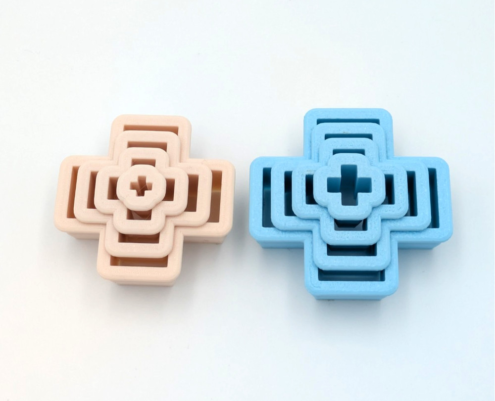 Plus Sign Clay Cutter Shape Set ~ Polymer Crafting Tool ~ Outline Semi Stackable