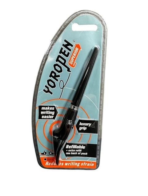 YOROPEN Black Ergonomic Pen with Finger Support System