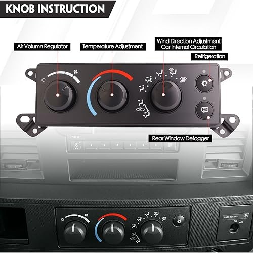 A/C Climate Control Module Panel Fits for 2006-2008 Dodge Ram 1500 Air