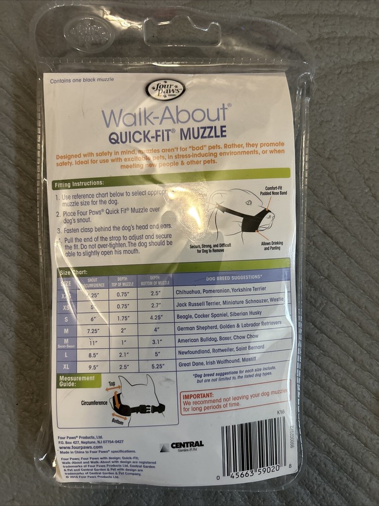 Four Paws Walk-About Quick-Fit Dog Muzzle Small