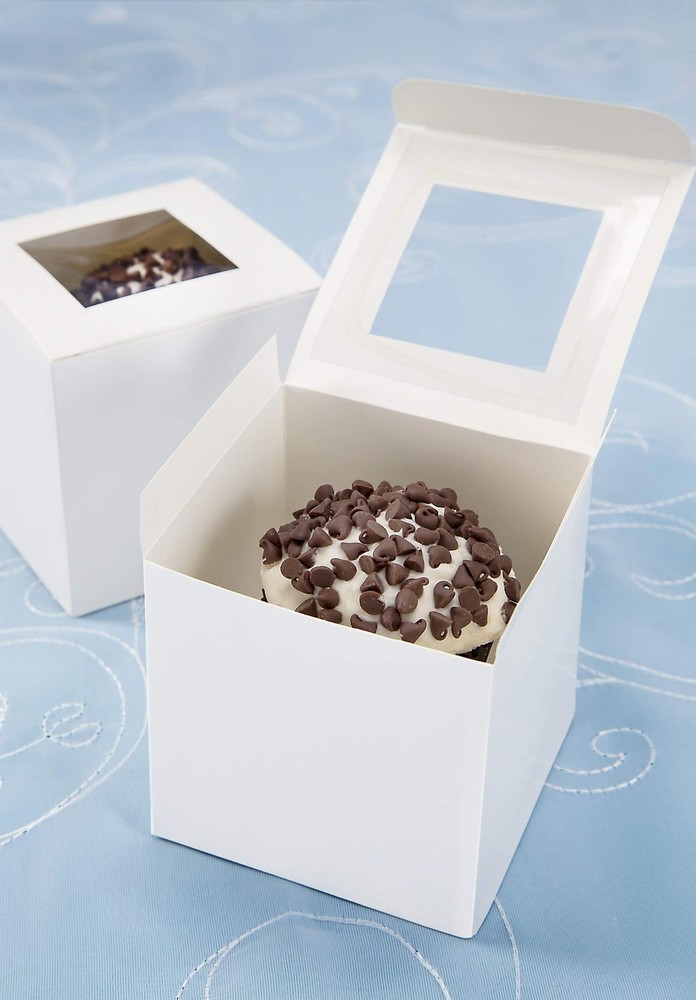 Darice Individual White Cupcake Box with Acetate Window, 12 pack