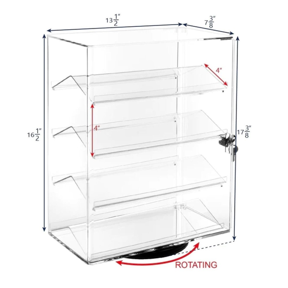4 Removable slanted shelf acrylic case